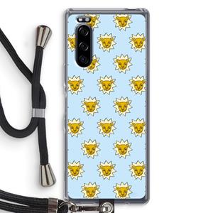 CaseCompany Leeuwenkoppen: Sony Xperia 5 Transparant Hoesje met koord