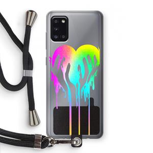 CaseCompany Hold My Heart: Samsung Galaxy A31 Transparant Hoesje met koord