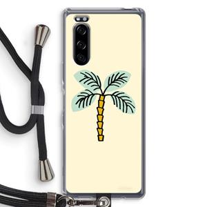 CaseCompany Palmboom: Sony Xperia 5 Transparant Hoesje met koord