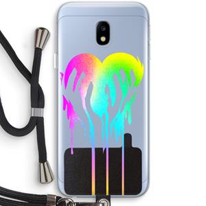 CaseCompany Hold My Heart: Samsung Galaxy J3 (2017) Transparant Hoesje met koord