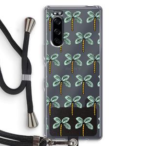 CaseCompany Paradise: Sony Xperia 5 Transparant Hoesje met koord