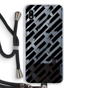 CaseCompany Zwarte vegen: Samsung Galaxy A10 Transparant Hoesje met koord