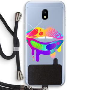 CaseCompany Lip Palette: Samsung Galaxy J3 (2017) Transparant Hoesje met koord