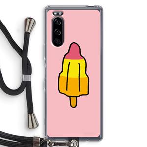 CaseCompany Raketijsje: Sony Xperia 5 Transparant Hoesje met koord