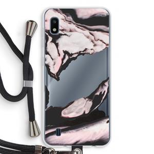 CaseCompany Roze stroom: Samsung Galaxy A10 Transparant Hoesje met koord