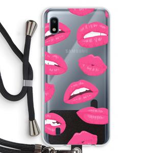 CaseCompany Bite my lip: Samsung Galaxy A10 Transparant Hoesje met koord