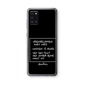 CaseCompany Mijn Motto's: Samsung Galaxy A31 Transparant Hoesje