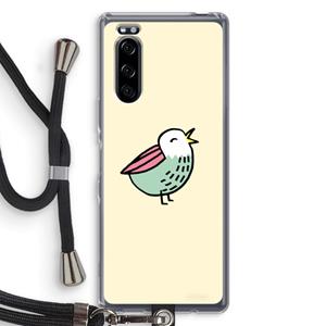 CaseCompany Birdy: Sony Xperia 5 Transparant Hoesje met koord