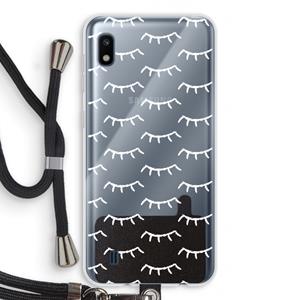 CaseCompany Wimpers: Samsung Galaxy A10 Transparant Hoesje met koord