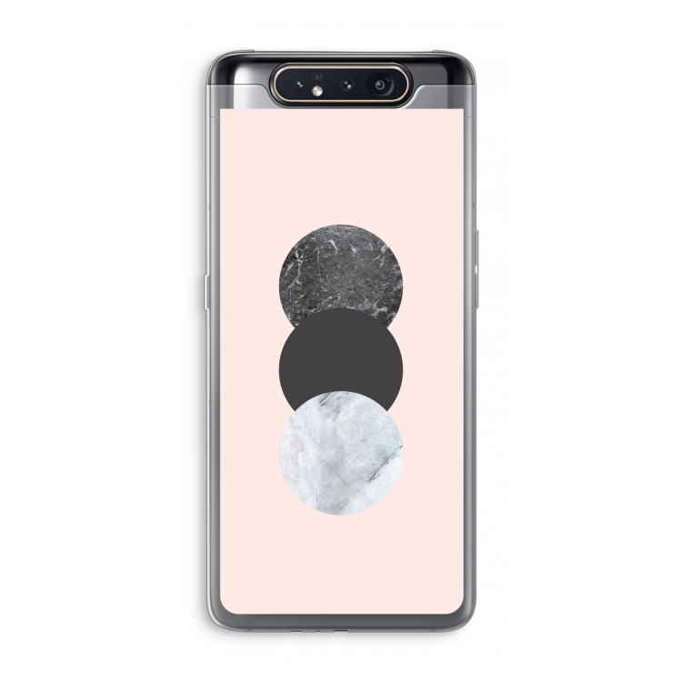 CaseCompany Marmeren cirkels: Samsung Galaxy A80 Transparant Hoesje