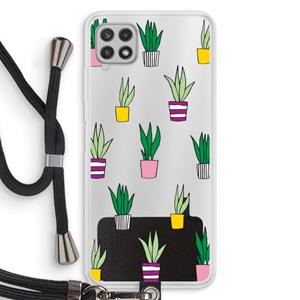 CaseCompany Sanseveria: Samsung Galaxy A22 4G Transparant Hoesje met koord