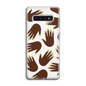 CaseCompany Hands dark: Samsung Galaxy S10 4G Transparant Hoesje