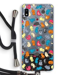 CaseCompany Kleurrijke katten: Samsung Galaxy A10 Transparant Hoesje met koord