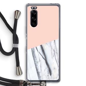 CaseCompany A touch of peach: Sony Xperia 5 Transparant Hoesje met koord