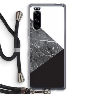 CaseCompany Combinatie marmer: Sony Xperia 5 Transparant Hoesje met koord