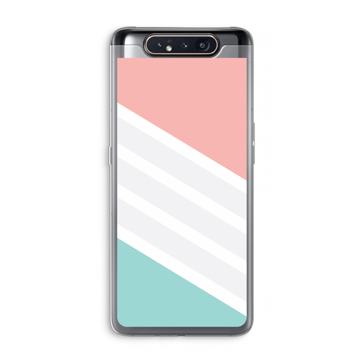 CaseCompany Strepen pastel: Samsung Galaxy A80 Transparant Hoesje