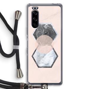 CaseCompany Creatieve toets: Sony Xperia 5 Transparant Hoesje met koord