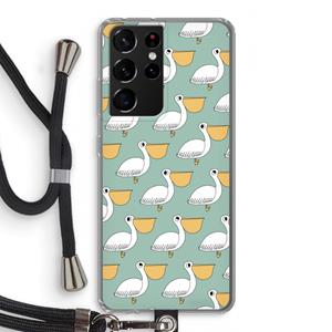 CaseCompany Pelican: Samsung Galaxy S21 Ultra Transparant Hoesje met koord