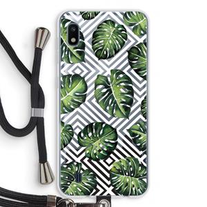 CaseCompany Geometrische jungle: Samsung Galaxy A10 Transparant Hoesje met koord