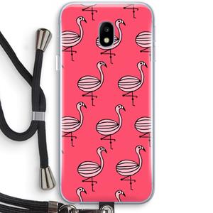 CaseCompany Flamingo: Samsung Galaxy J3 (2017) Transparant Hoesje met koord