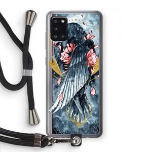 CaseCompany Golden Raven: Samsung Galaxy A31 Transparant Hoesje met koord