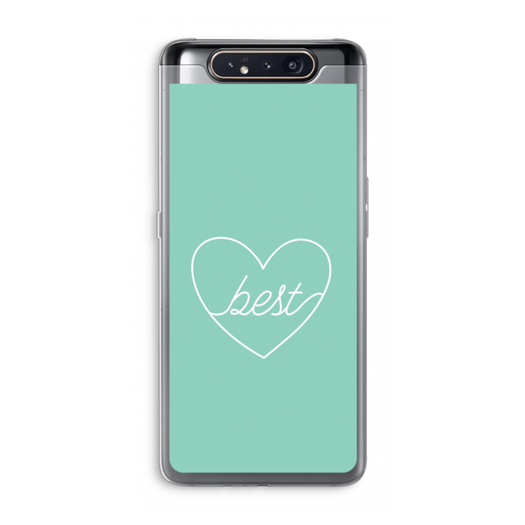 CaseCompany Best heart pastel: Samsung Galaxy A80 Transparant Hoesje