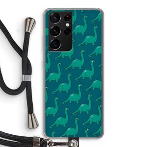 CaseCompany Diplodocus: Samsung Galaxy S21 Ultra Transparant Hoesje met koord