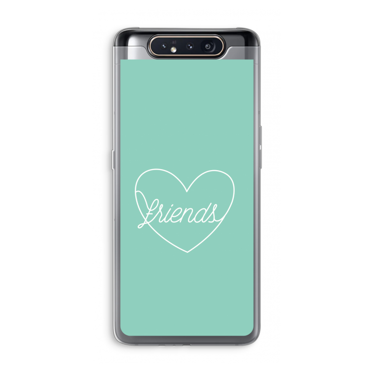 CaseCompany Friends heart pastel: Samsung Galaxy A80 Transparant Hoesje