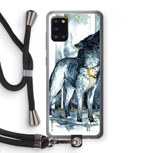 CaseCompany Bleeding Soul: Samsung Galaxy A31 Transparant Hoesje met koord