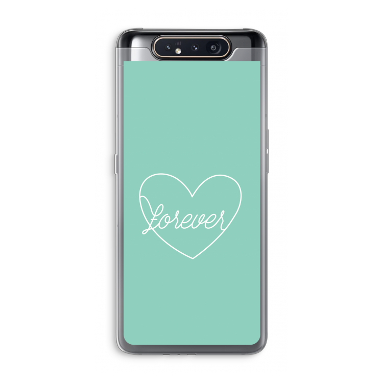 CaseCompany Forever heart pastel: Samsung Galaxy A80 Transparant Hoesje