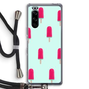CaseCompany Waterijsje: Sony Xperia 5 Transparant Hoesje met koord