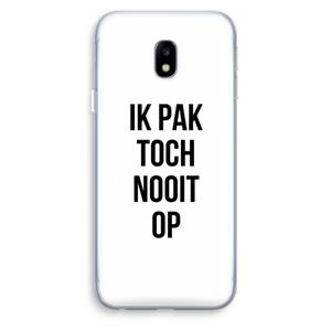 CaseCompany Ik pak nooit op: Samsung Galaxy J3 (2017) Transparant Hoesje