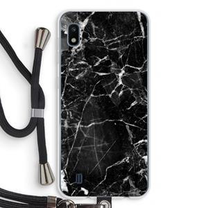 CaseCompany Zwart Marmer 2: Samsung Galaxy A10 Transparant Hoesje met koord
