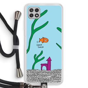 CaseCompany Aquarium: Samsung Galaxy A22 4G Transparant Hoesje met koord