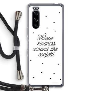 CaseCompany Confetti: Sony Xperia 5 Transparant Hoesje met koord
