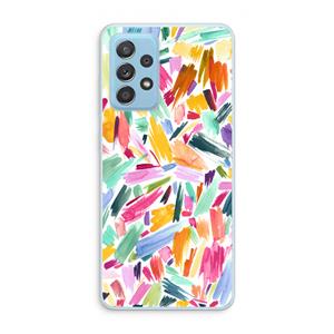 CaseCompany Watercolor Brushstrokes: Samsung Galaxy A73 Transparant Hoesje