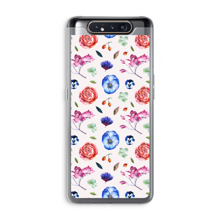 CaseCompany Bloemetjes: Samsung Galaxy A80 Transparant Hoesje