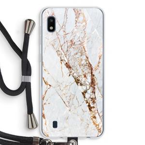 CaseCompany Goud marmer: Samsung Galaxy A10 Transparant Hoesje met koord