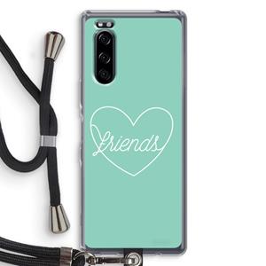 CaseCompany Friends heart pastel: Sony Xperia 5 Transparant Hoesje met koord