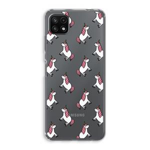 CaseCompany Eenhoorns overal: Samsung Galaxy A22 5G Transparant Hoesje