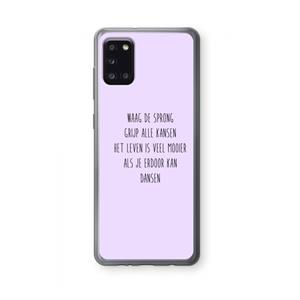 CaseCompany Sprong: Samsung Galaxy A31 Transparant Hoesje