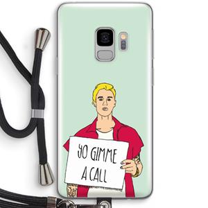 CaseCompany Gimme a call: Samsung Galaxy S9 Transparant Hoesje met koord