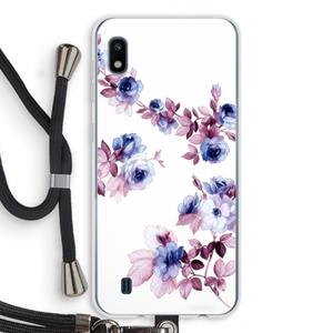CaseCompany Waterverf bloemen: Samsung Galaxy A10 Transparant Hoesje met koord
