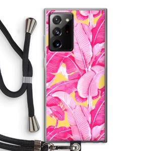 CaseCompany Pink Banana: Samsung Galaxy Note 20 Ultra / Note 20 Ultra 5G Transparant Hoesje met koord