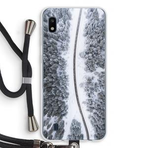 CaseCompany Snøfall: Samsung Galaxy A10 Transparant Hoesje met koord