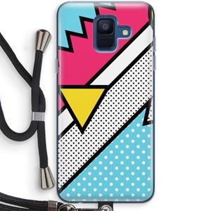CaseCompany Pop Art #3: Samsung Galaxy A6 (2018) Transparant Hoesje met koord