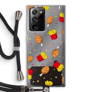 CaseCompany Chicken 'n Fries: Samsung Galaxy Note 20 Ultra / Note 20 Ultra 5G Transparant Hoesje met koord