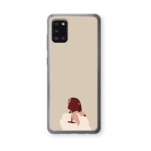 CaseCompany I drink wine: Samsung Galaxy A31 Transparant Hoesje