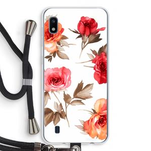 CaseCompany Roosjes: Samsung Galaxy A10 Transparant Hoesje met koord