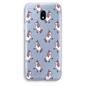 CaseCompany Eenhoorns overal: Samsung Galaxy J3 (2017) Transparant Hoesje